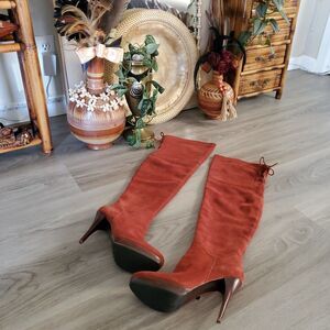 Sam Edelman Vesey Womens 6.5 Tall Over The Knee Stiletto Boots Vibram Leather